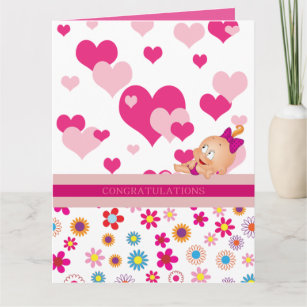 It's a girl : congratulations ! - card