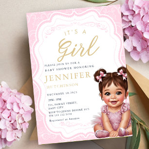 It's A Girl Coquette Baby Girl Shower Invitation