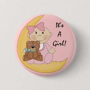It's A Girl - Cute Baby Cartoon 6 Cm Round Badge