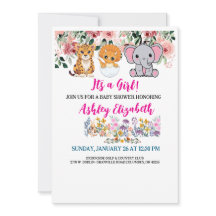 Its a girl cute baby shower invitation card
