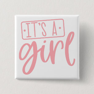 It's a Girl Cute Celebration Button