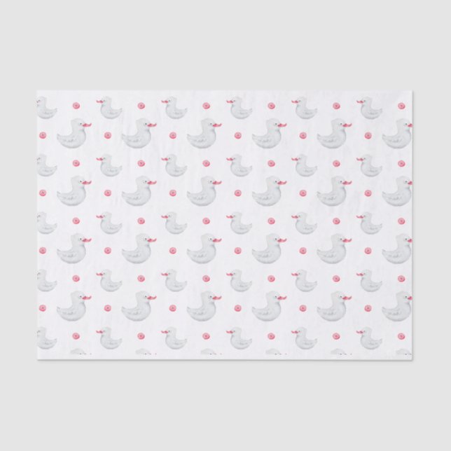 It's a Girl: Cute Duck Pattern  Tissue Paper (Front)