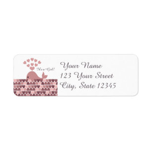 It's a Girl! Cute Pink Whale Return Address Label