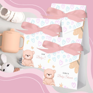 It's a Girl Cute Teddy Bear Baby Shower Cartoon Favour Box