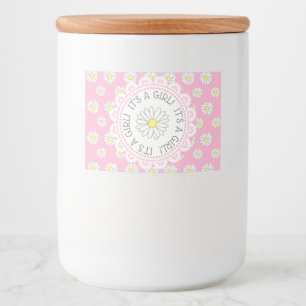 IT'S A GIRL Daisy Girl Baby Stower Bottle Labels