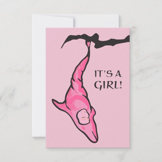 it's a girl! (dolphin cocoon) invitation (Front)