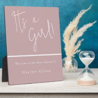 Its a Girl! Dusty Rose Mauve Baby Shower Entrance
