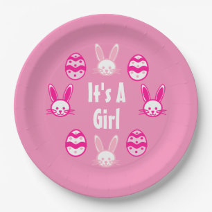 It's a Girl Easter Paper Plate