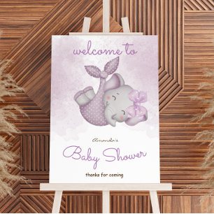 It's a girl elephant baby girl shower welcome sign