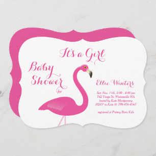 It's a Girl - Flamingo Baby Shower Invitation