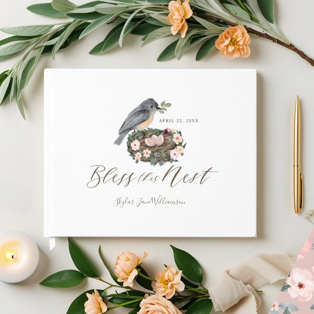 It's A Girl Floral Bird's Nest Baby Shower Guest Book (It's A Girl Floral Bird's Nest Baby Shower Guest Book)