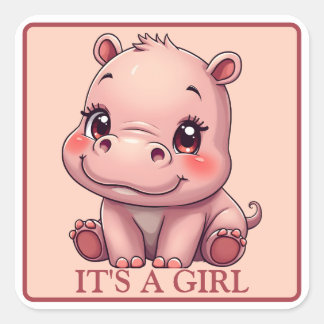 IT'S A GIRL - Gender Reveal  Square Sticker