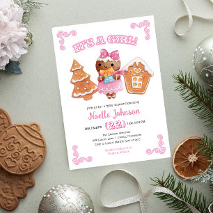 It's a Girl Gingerbread Baby Shower Invitation