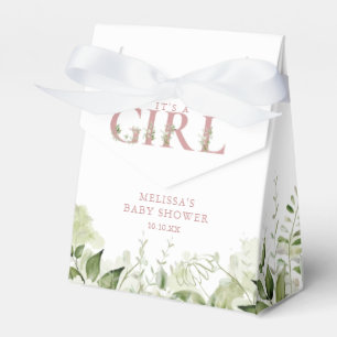Its A Girl Greenery Dusty Rose Baby Shower Favour Box