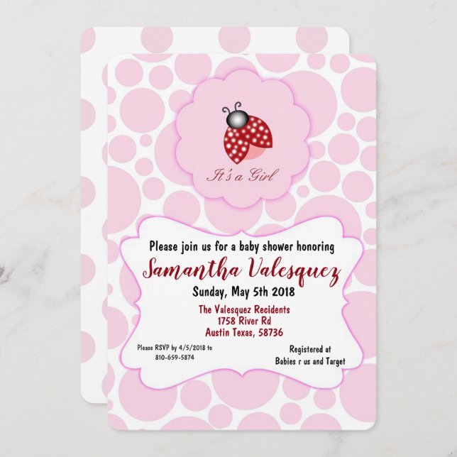 It's a Girl Invitation (Front/Back)