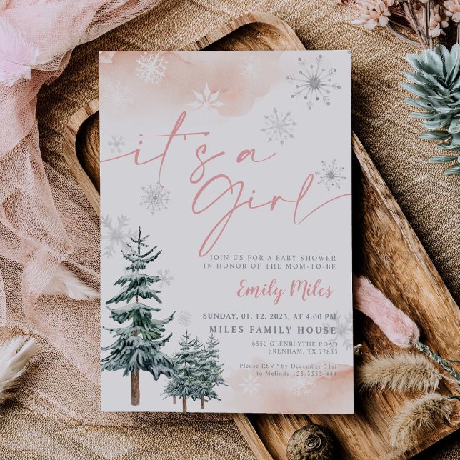 It's a girl invitation, Winter baby shower  Invitation (Creator Uploaded)