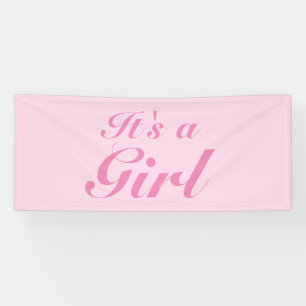 It's a Girl, light pink baby shower, gender reveal Banner