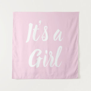 It's a Girl, light pink baby shower, gender reveal Tapestry