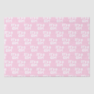 It's a Girl, light pink white baby shower gift Tis Tissue Paper
