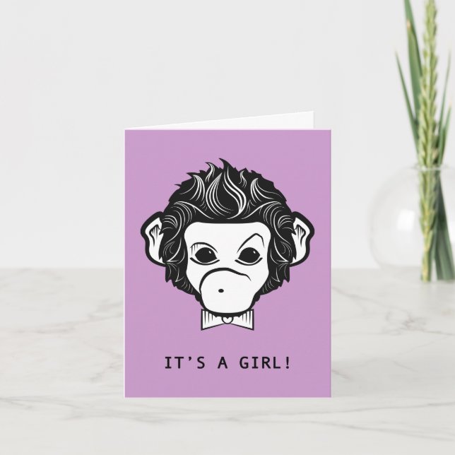 it's a girl! lil monkey announcement (Front)