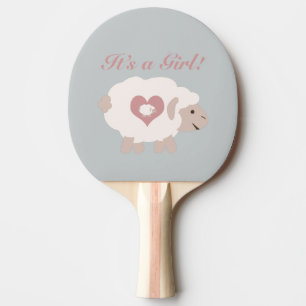 It's a Girl! Mama Sheep Ping Pong Paddle