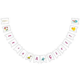 It's a Girl! Mandala in deep pink Bunting