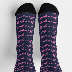 It's a Girl! Medium Pink Script Baby Gender Reveal Socks