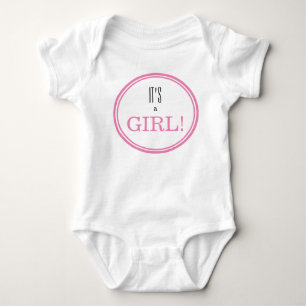 It's a Girl! Modern Pink Baby Gender Reveal  Bodysuit