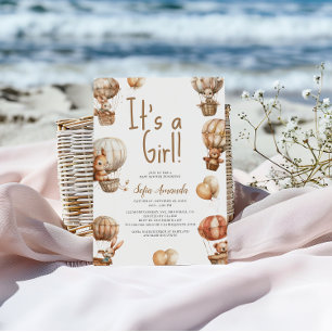 It's a Girl Neutral Baby Animal Baby Shower Invitation