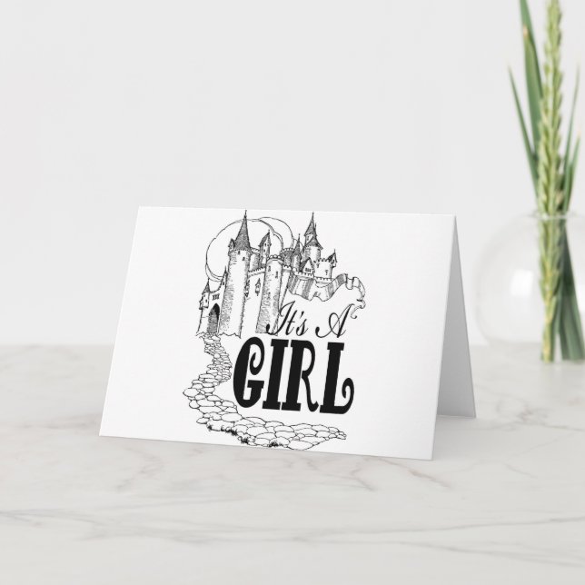 Its a Girl New Baby Girl Collection Announcement (Front)