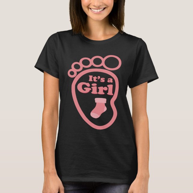 It's a Girl New Baby Reveal Party Pregnancy Announ T-Shirt (Front)