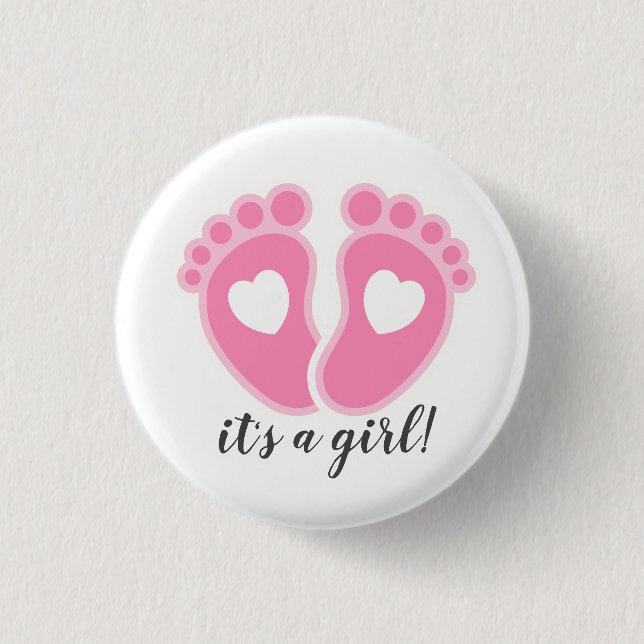 It's a Girl! New Father Button (Front)
