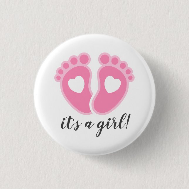 It's a Girl! New Father Button (Front)