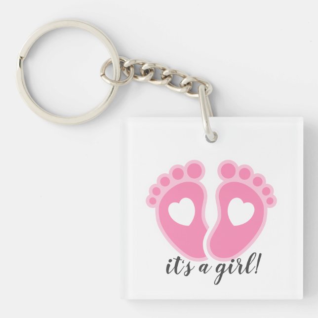 It's a Girl! New Father Keychain (Front)