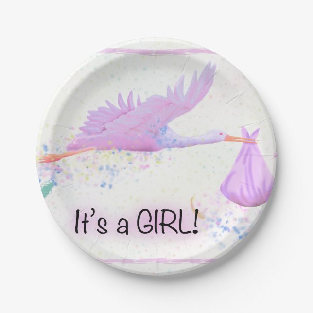 its a girl paper plate (Front)