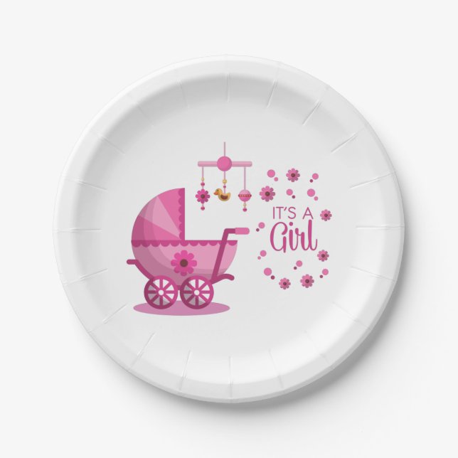 It's A Girl Paper Plates (Front)