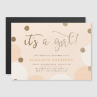 It's a Girl! | Peach & Gold Confetti Baby Shower