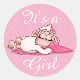 It's a Girl Personalise Baby Shower Pink sticker
