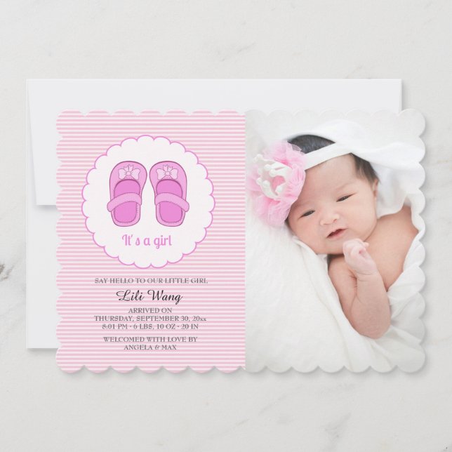 It's A Girl Photo Birth Announcement (Front)