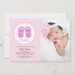 It's A Girl Photo Birth Announcement