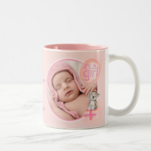 It's a girl photo newborn baby commemorative mug
