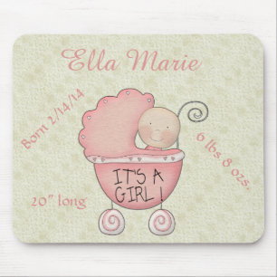 It's a girl! Pink Baby Carriage Mouse Pad