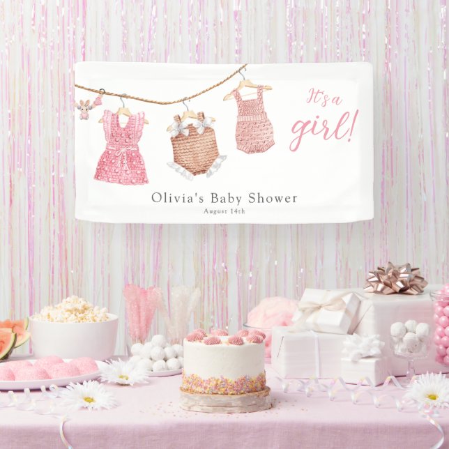 It's a Girl Pink Baby Shower Banner (Party)