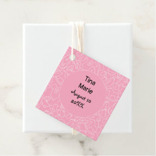 It's a Girl Pink Baby Shower Favour Tags