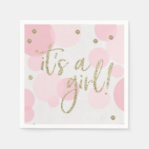 It's a Girl Pink Baby Shower Paper Napkin
