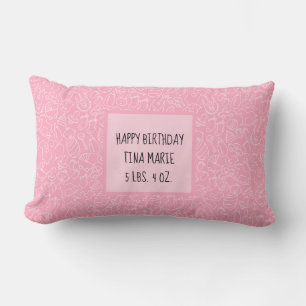 It's a Girl Pink Baby Shower Personalised Lumbar Cushion