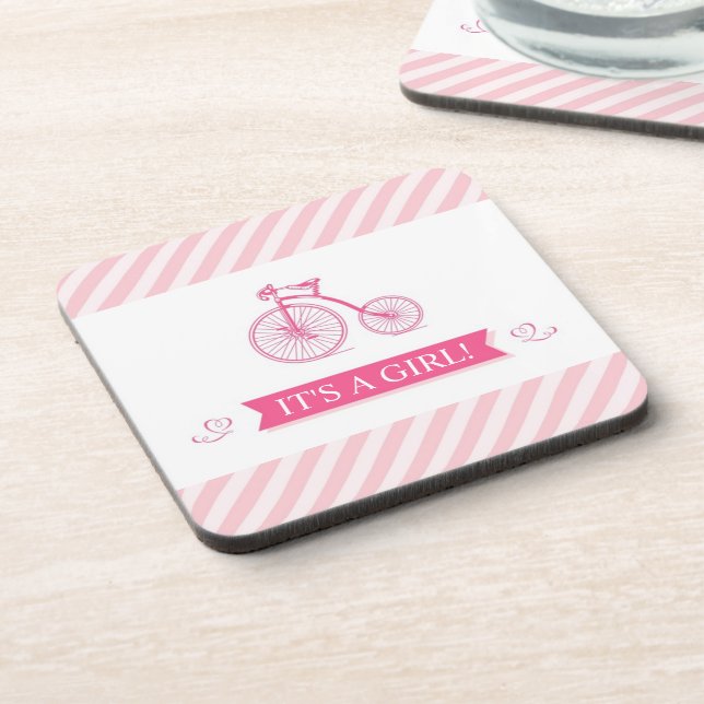 It's a Girl Pink Coasters (set of 4) (Left Side)