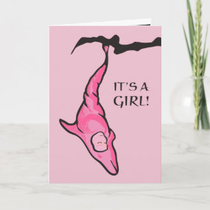 it's a girl! (pink dolphin cocoon) announcement