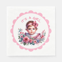 It's a Girl | Pink Floral Vintage Baby Shower
