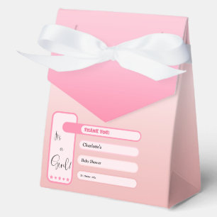 It's A Girl! Pink Gradient Cute Baby Shower Favour Box